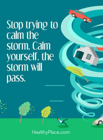 اقتباس الأمراض العقلية - توقف عن محاولة تهدئة العاصفة. تهدئة نفسك ، سوف تمر العاصفة.