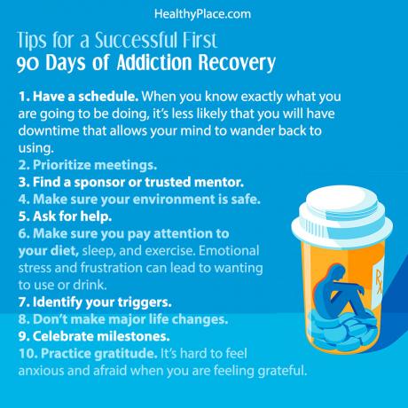 أول 90 يومًا من استعادة الإدمان هي الأكثر نضجًا للانتكاس. ستساعدك هذه النصائح في العثور على النجاح في أول 90 يومًا في استعادة الإدمان.